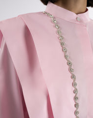 Baby Pink Blouse with Side Embellishment