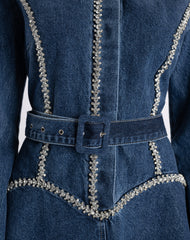 Denim Sonata Dress with Crystal Adornments