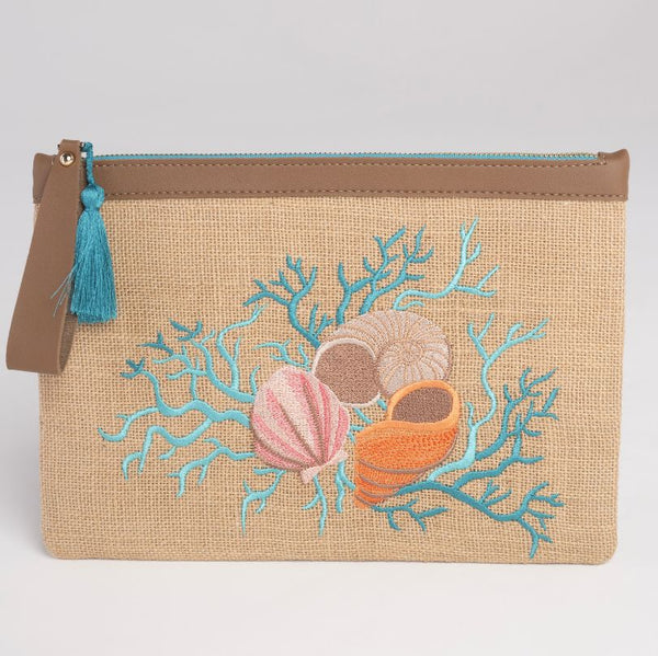 Colored seashells clutch