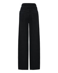 Black Straight Cut Denim Pants