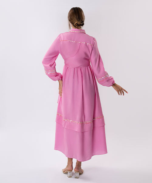 Maeva's Ethereal pink Wrap Dress